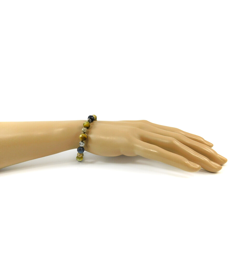 Exclusive bracelet "Tiger cube" Tiger's eye facet, Agate cube facet