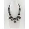 Exclusive necklace &quot;Heather&quot; Hematite, rondel, Agate, 2 rows