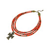 Exclusive necklace &quot;Palagina&quot; Coral brick, 3 rows