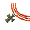 Exclusive necklace &quot;Palagina&quot; Coral brick, 3 rows