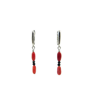 Exclusive earrings "Slovyana" Coral fig