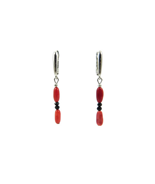 Exclusive earrings "Slovyana" Coral fig