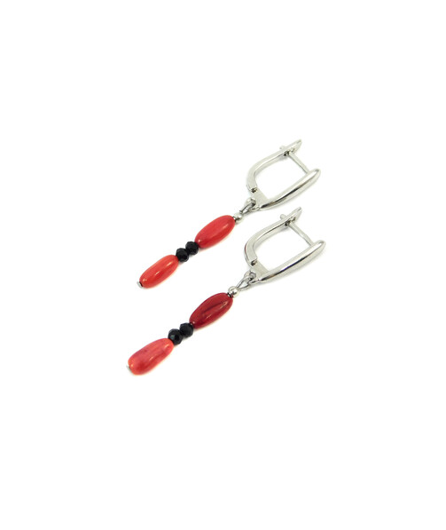 Exclusive earrings "Slovyana" Coral fig