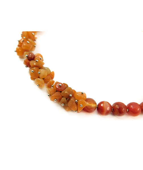 Exclusive necklace "Suzy" Carnelian face, crumb