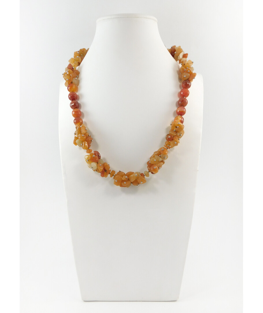 Exclusive necklace "Suzy" Carnelian face, crumb