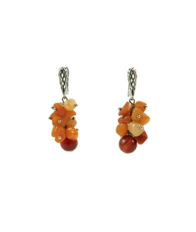 Exclusive earrings "Suzy" Carnelian face, crumb