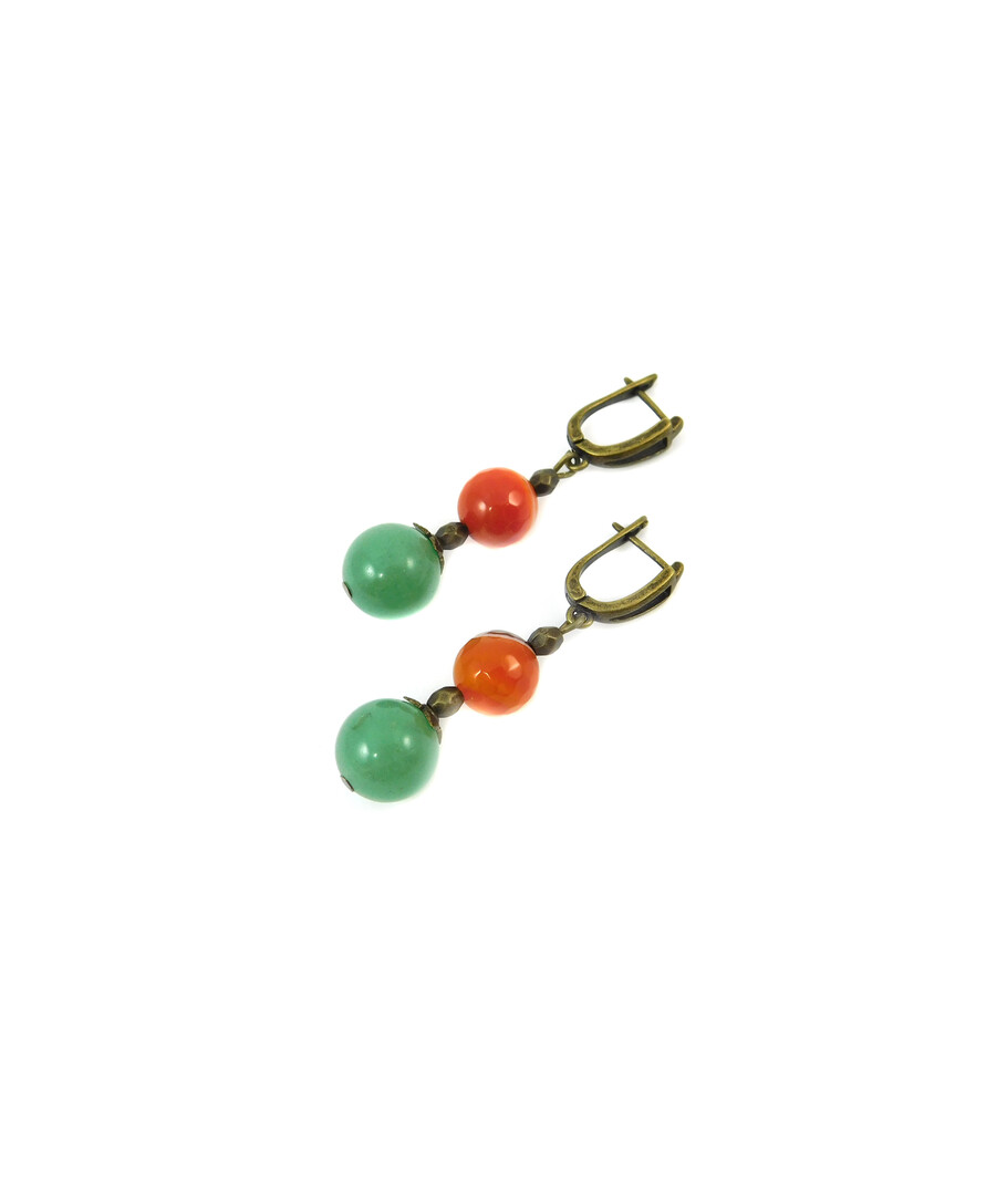 Exclusive earrings "Isabel" Jade, Agate facet