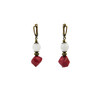 Exclusive earrings &quot;Manuella&quot; Coral, Adular