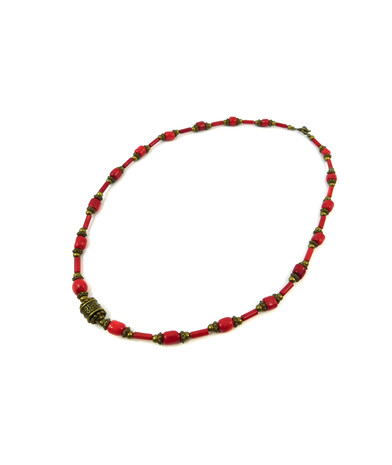 Exclusive necklace "Lina" Coral tube, galotvka