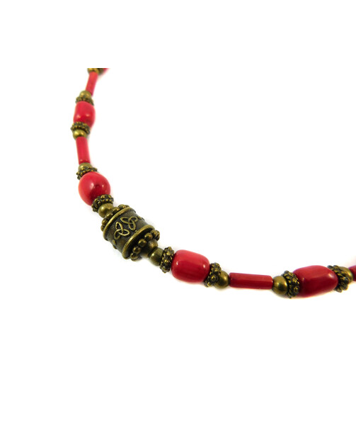 Exclusive necklace "Lina" Coral tube, galotvka