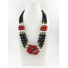 Exclusive necklace &quot;Ardana&quot; Agate, coral, 3 rows