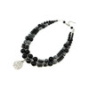 Exclusive necklace &quot;Raisa&quot; Agate, Hematite cube, rondel, 2 rows