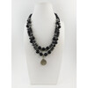 Exclusive necklace &quot;Raisa&quot; Agate, Hematite cube, rondel, 2 rows