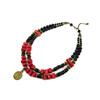 Exclusive necklace &quot;Rory&quot; Agate, Coral column, 2 rows