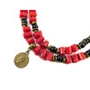 Exclusive necklace &quot;Rory&quot; Agate, Coral column, 2 rows