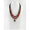 Exclusive necklace &quot;Rory&quot; Agate, Coral column, 2 rows