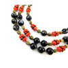 Exclusive necklace &quot;Ezaria&quot; Agate, Coral rondel, 3 rows