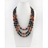 Exclusive necklace &quot;Ezaria&quot; Agate, Coral rondel, 3 rows