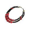 Exclusive necklace &quot;Aizali&quot; Shungite, coral column, 2 rows