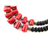 Exclusive necklace &quot;Aizali&quot; Shungite, coral column, 2 rows