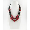 Exclusive necklace &quot;Aizali&quot; Shungite, coral column, 2 rows