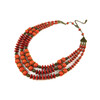 Exclusive necklace &quot;Latina&quot; Coral rice, rondel, 3 rows