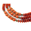 Exclusive necklace &quot;Latina&quot; Coral rice, rondel, 3 rows