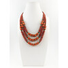 Exclusive necklace &quot;Latina&quot; Coral rice, rondel, 3 rows