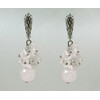 Exclusive earrings &quot;Suzy&quot; Rose quartz face, crumb