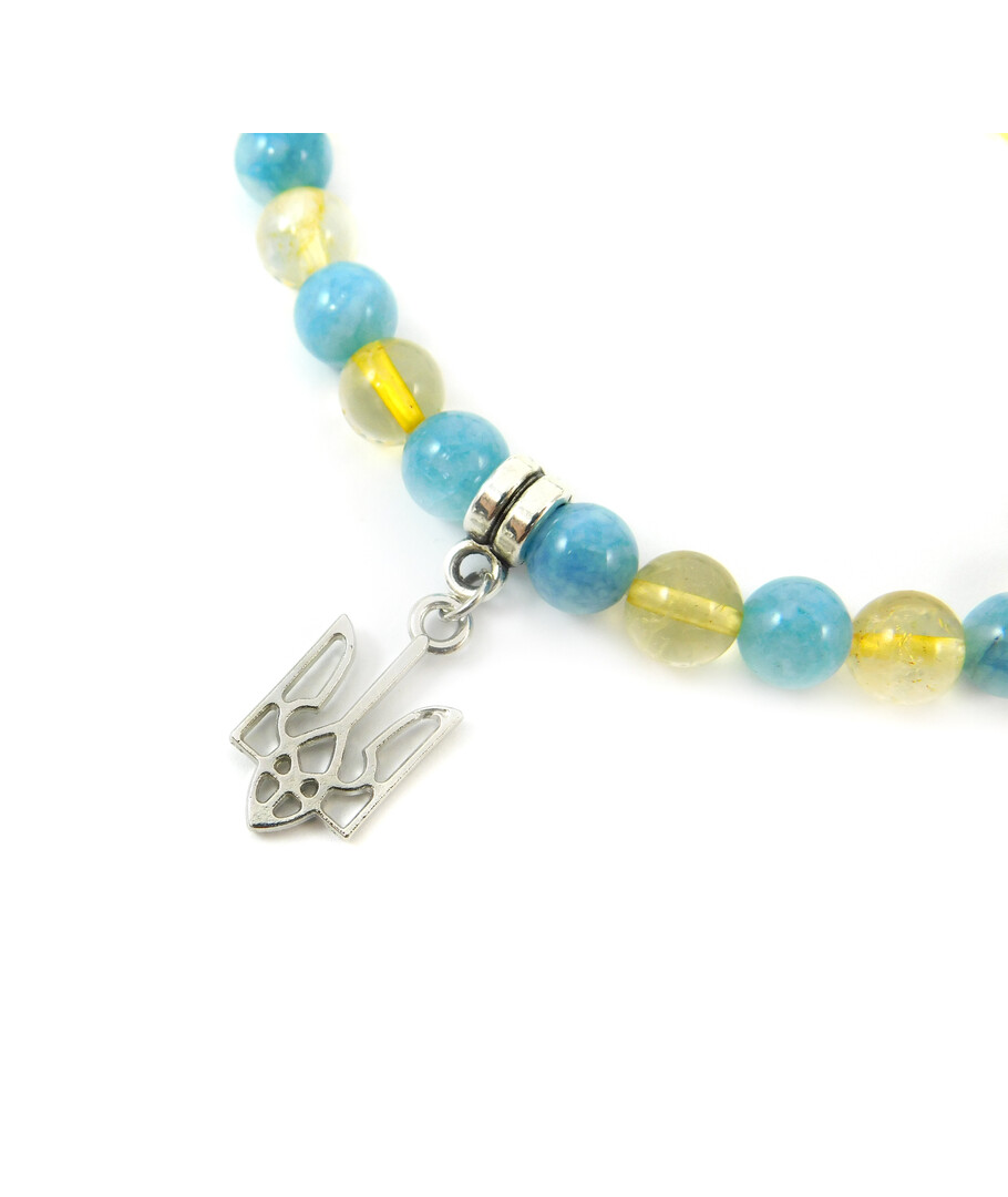 Bracelet "Patriotic" Citrine, Aquamarine