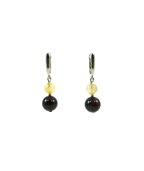 Exclusive earrings "Awakening" Garnet, Citrine