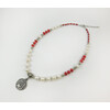 Exclusive necklace &quot;Belis&quot; Pearls, Coral rondel, fig