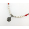 Exclusive necklace &quot;Belis&quot; Pearls, Coral rondel, fig