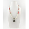 Exclusive necklace &quot;Belis&quot; Pearls, Coral rondel, fig