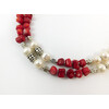 Exclusive necklace &quot;Iris&quot; Pearls, Coral tube, bead, 2 rows