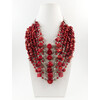 Exclusive necklace &quot;Eudokia&quot; Coral cube, coin, halved, crumb, 7 rows