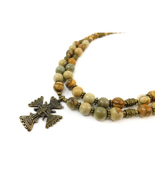 Exclusive necklace "Roma" Jasper, 2 rows