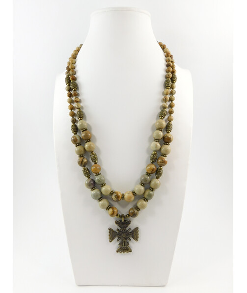 Exclusive necklace "Roma" Jasper, 2 rows