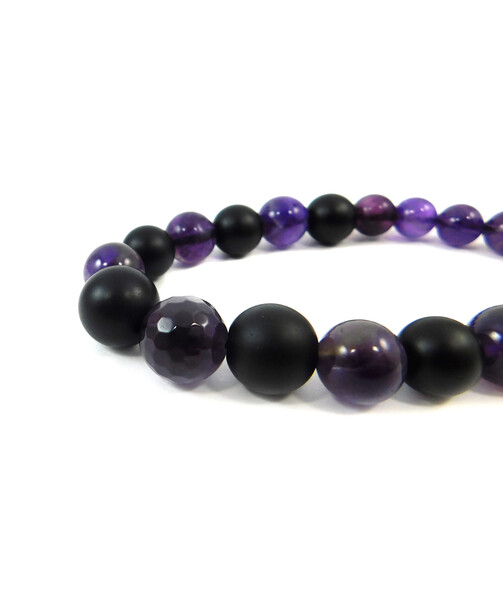 Exclusive bracelet "Nita" Amethyst, Shungite