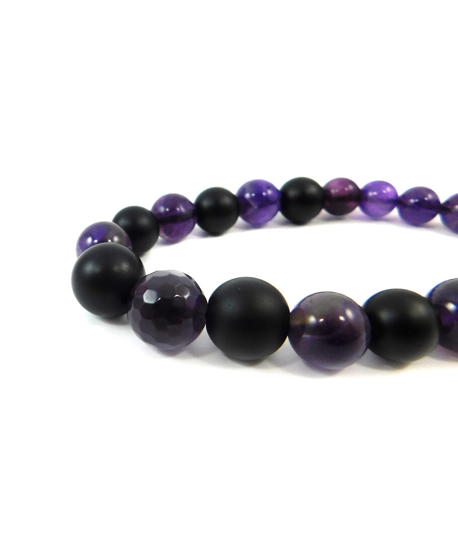 Exclusive bracelet "Nita" Amethyst, Shungite