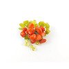 Brooch &quot;Rowberry&quot; Coral, Jadeite crumb