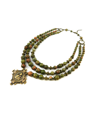 Exclusive necklace "Dana" Jasper, 3 rows