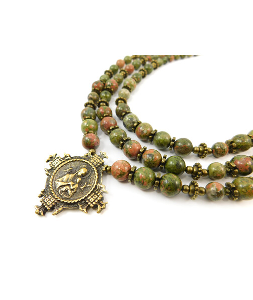 Exclusive necklace "Dana" Jasper, 3 rows