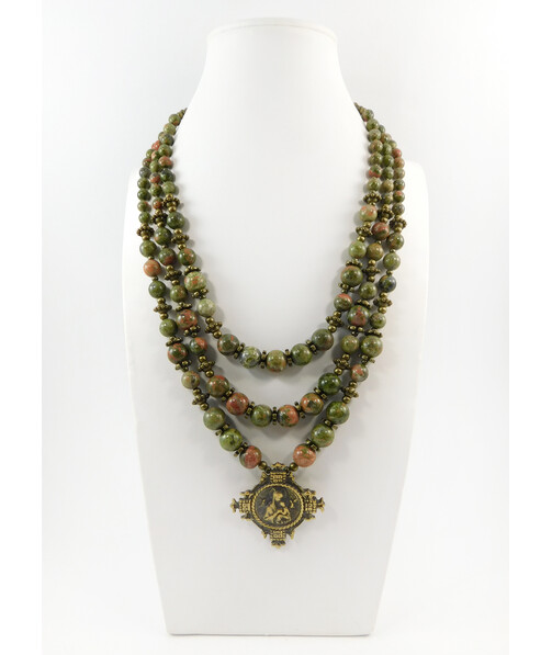 Exclusive necklace "Dana" Jasper, 3 rows