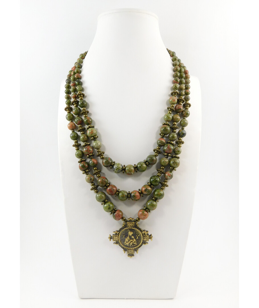 Exclusive necklace "Dana" Jasper, 3 rows