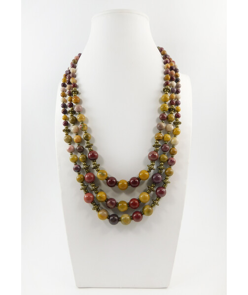 Exclusive necklace "Murma" Jasper, 3 rows