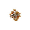 Exclusive brooch &quot;Honey Autumn&quot; Mother of pearl cube 8 mm, Carnelian, Sun stone crumb