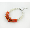 Exclusive bracelet &quot;Mikorason 3&quot; Mother-of-pearl, Coral, orange tail, crumb