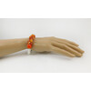 Exclusive bracelet &quot;Mikorason 3&quot; Mother-of-pearl, Coral, orange tail, crumb