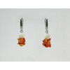 Exclusive earrings &quot;Mikorason 3&quot; Mother of pearl, coral orange crumb